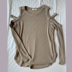 Cold shoulder sweater